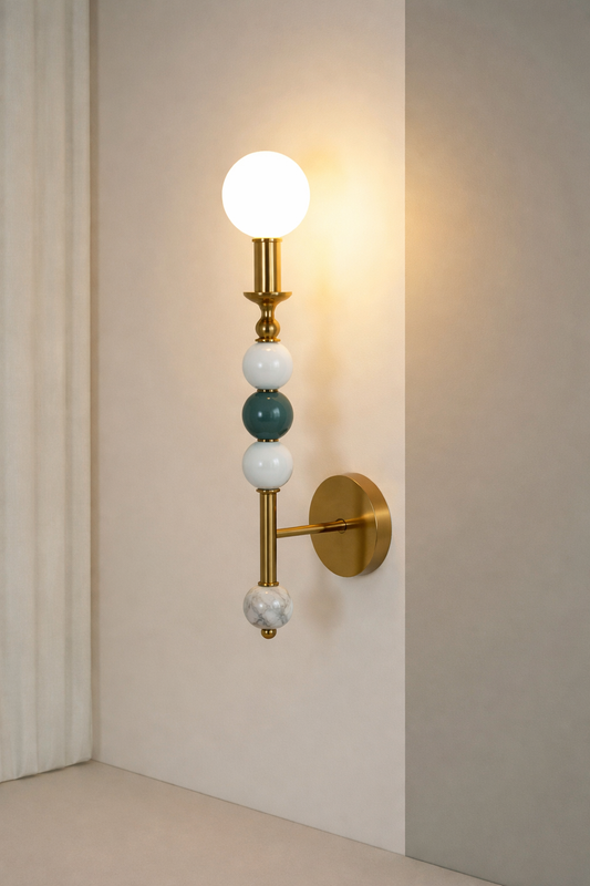 HDC Luxury Gold Body Glass Ball Hanging Wall Light for Living Room