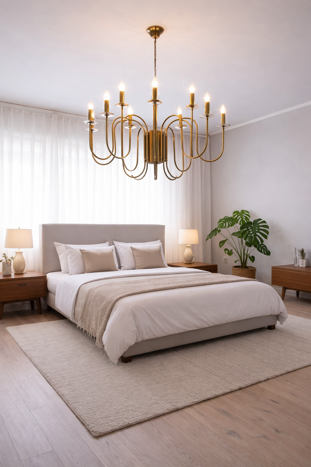 HDC Gold 10/16 Chandelier Ceiling Light for Bedroom, Living Room, Lobby