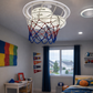 Hdc Premium Kids Basketball Ceiling Light with LED Ring – Sports Theme Bedroom Lighting