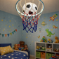 Hdc Kids Football Ceiling Light with Hoop Net Design – Creative Sports Theme LED Light