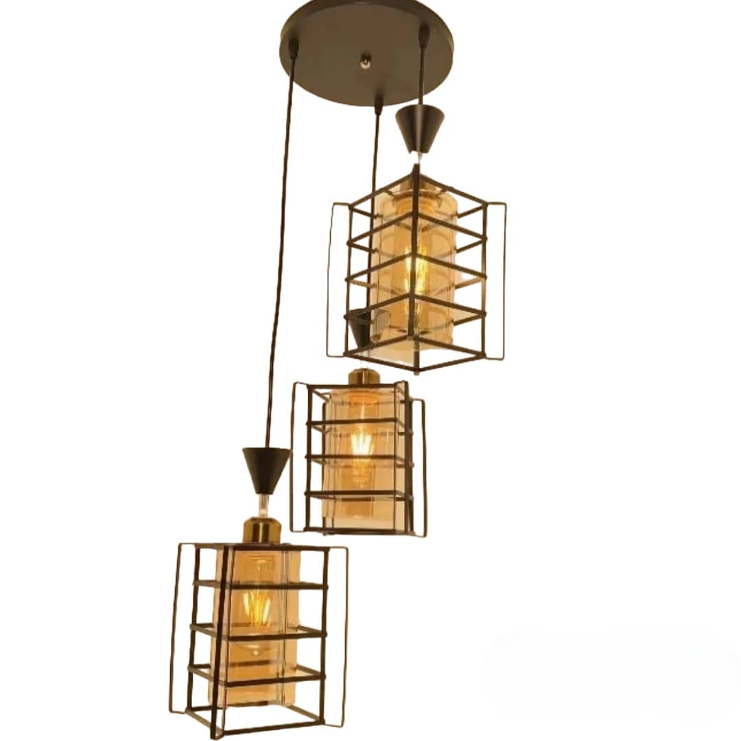 Hdc 3 Lights Traditional Symmetric Cage Hanging Lights