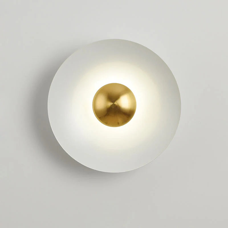 Hdc Contemporary White Creative Macaron Flying Saucer Hardware LED Wall Sconce Lamp For Bedroom- Tricolor