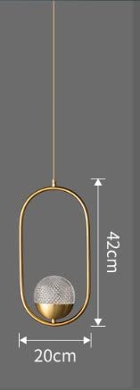 HDC Modern Oval Glass Pendant Light for Bedroom, Living Room
