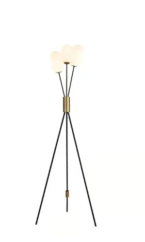 HDC 3 Frost Glass Black Gold Tripod Floor Standing Lamp Living Room Light For Home Lighting Standing Lamp - Gold