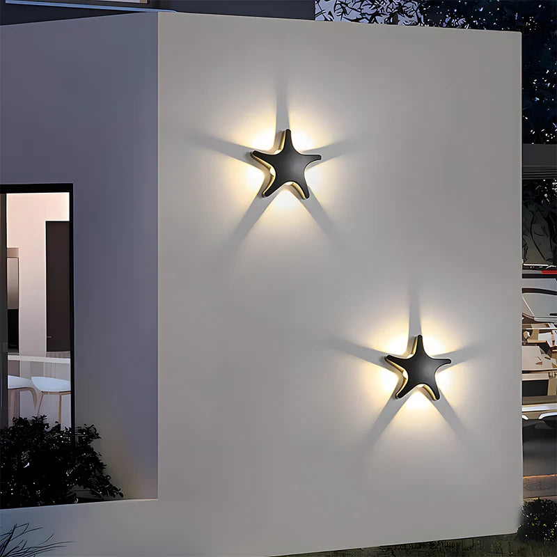 HDC Luxury Black Star Shape Outdoor Wall Light