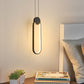 HDC Led 1 Light Modern Pendant Lighting Bedside Minimalist Aluminium - Black (Oval)