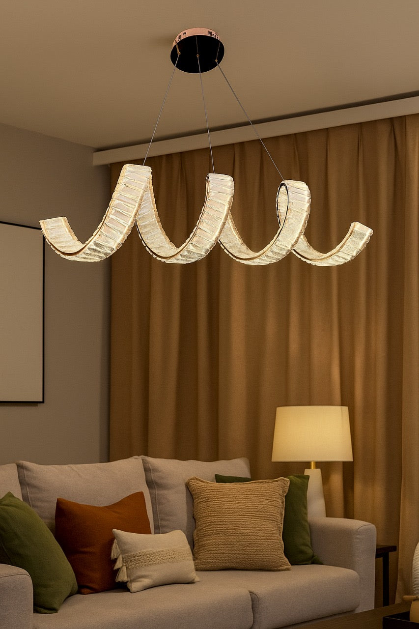 Hdc 1000mm Crystal Metal Modern Led Chandelier- Tricolor