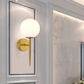 Hdc New Nordic Style Golden Frosted Glass Ball Wall Sconce For Bedroom Bedside Corridor