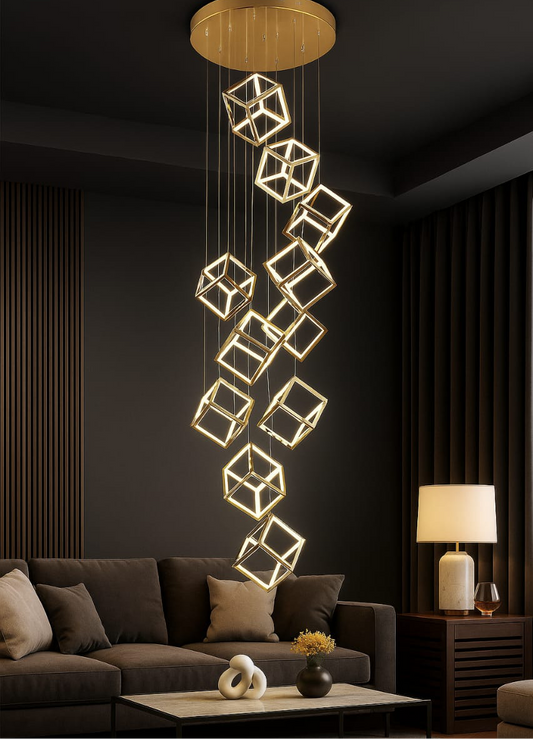 Hdc 12-Light Led Double Height Stair Chandelier