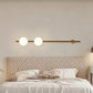 HDC 1200mm Minimalist Vertical Wall Lamp with Frosted Glass Globe Luxury Modern Gold Wall Light