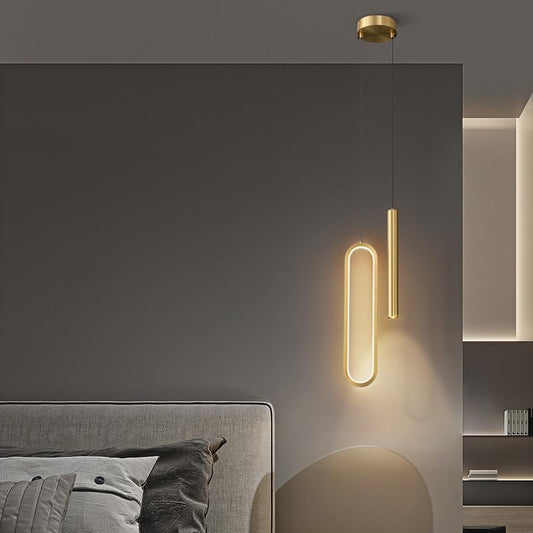 Hdc 2 Light Modern Led Oval Gold Spot Pendant Lamp - Tricolor