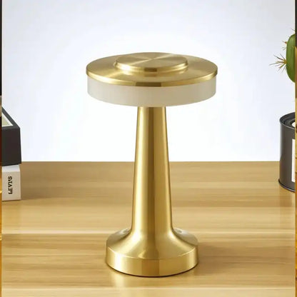 HDC Modern Halo LED Table Lamp  Rechargeable, Dimmable, Touch Control, Premium Metal Finish (Gold, Copper, Rosegold)