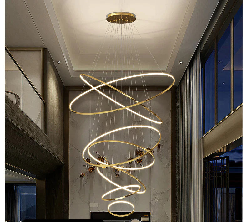Ring Design Modern LED Chandelier Lamp Crystal Living Lighting Dimmabl –  ATY Home Decor