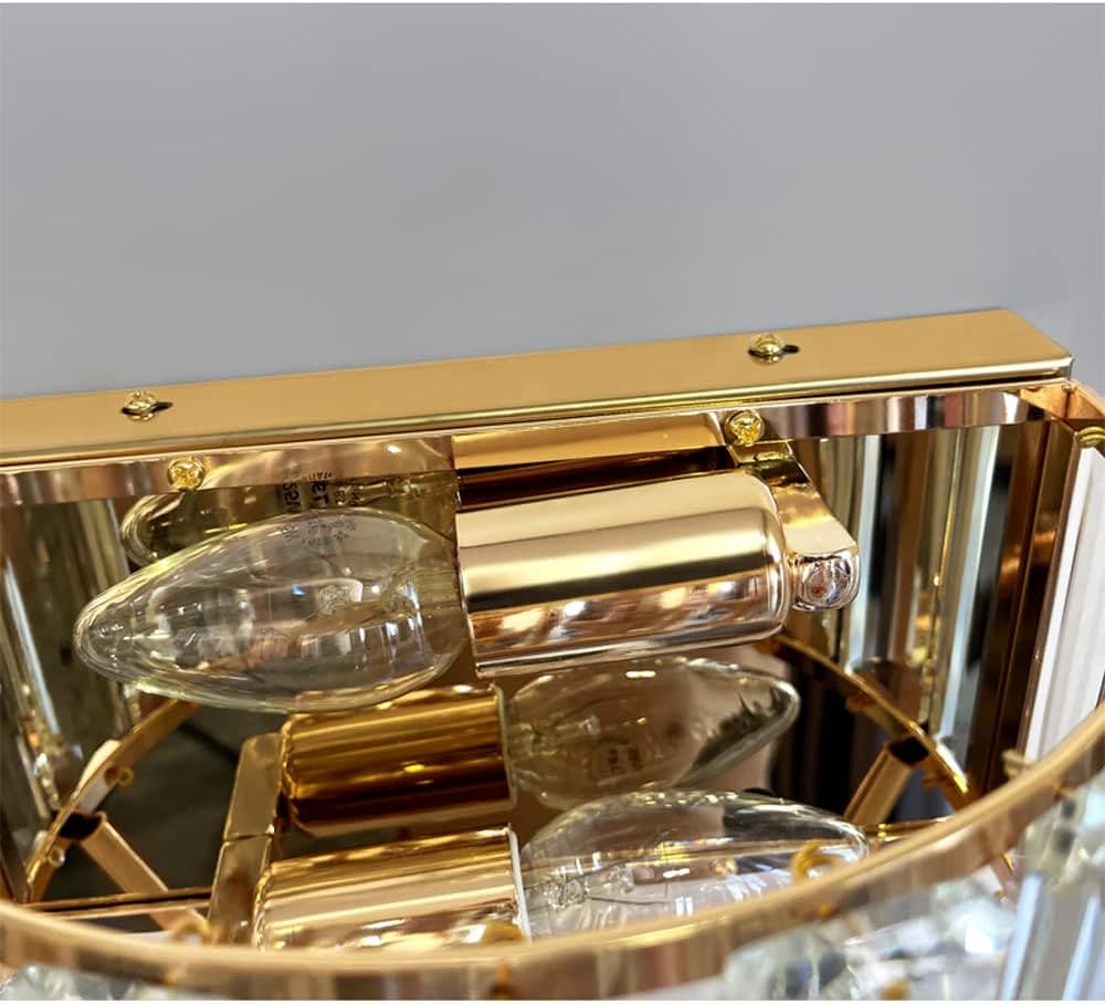Hdc Clear Crystal Shade Wall Sconce for Living Room