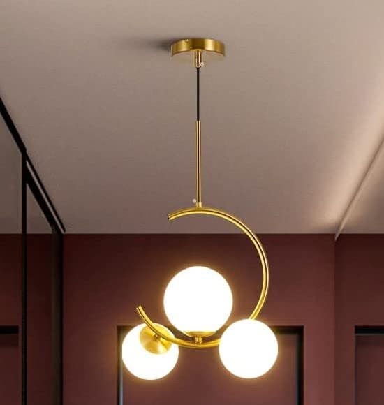 Hdc Golden 3 Cut Globe Design Hanging Pendent Ceiling Light