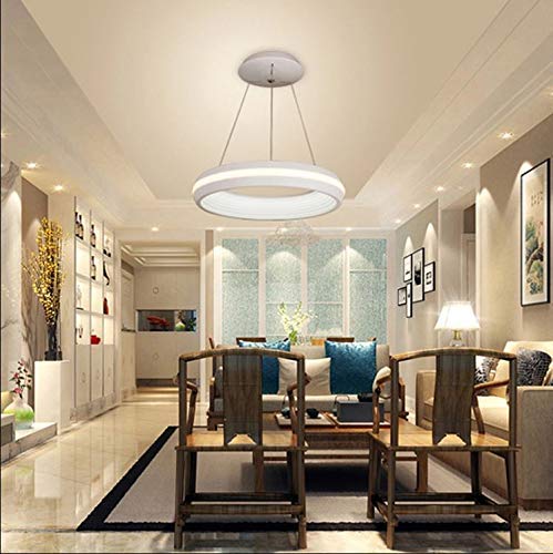 Hdc Modern LED Chandelier Ring Hanging Suspension Lamp - Tricolour, Round
