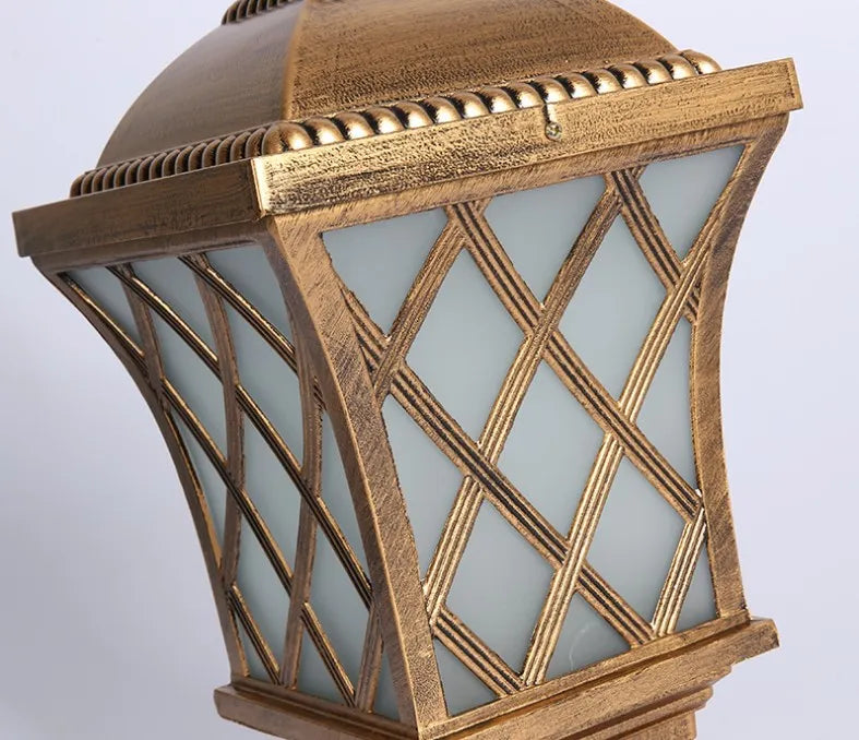 HDC Traditional European Luxury E27 Outdoor Garden Glass Post Light Waterproof Courtyard Door Decorative Lamp