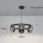 HDC Aura Globe 6-Light Modern Ring Chandelier with Smoky Glass Globe Ceiling Hanging Light for Living Room, Dining Room & Foyer