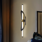 HDC Luxury Black & Gold Vertical LED Wall Light For Living Room