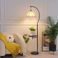 HDC Luxury Arc Floor Lamp with Side Table – Vintage Fabric Shade