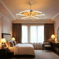 Hdc 52 inch 6 Petal Ceiling Fan Chandelier 52 Inch Gold Led 3 Color Setting Control With Remote
