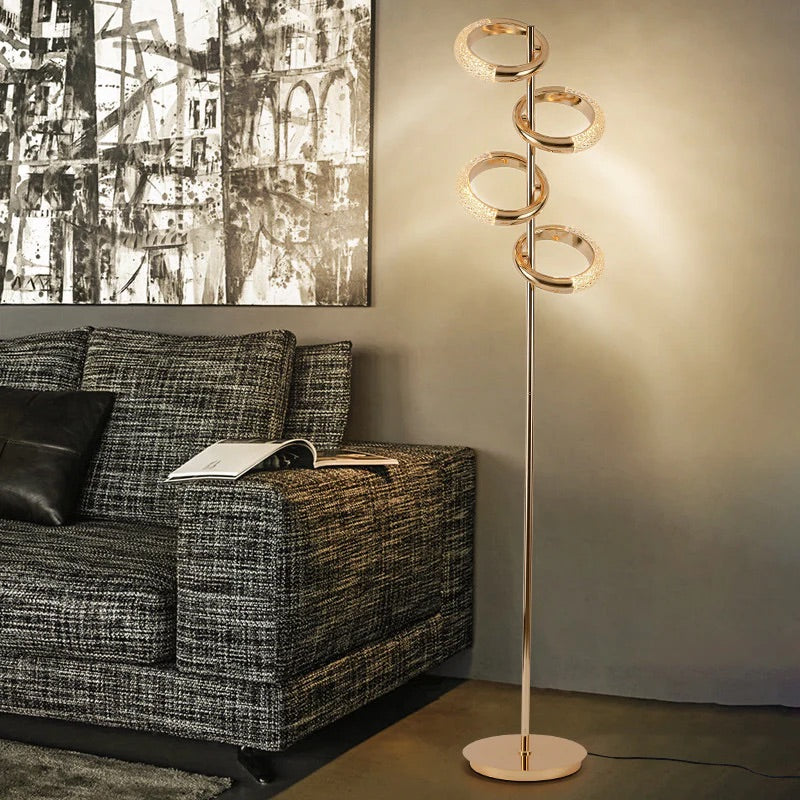 Hdc Gold Concentric 4 Light Floor Lamp For Living Room Bedroom