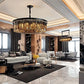 Hdc 600 Mm Crystal Black Led Chandelier Light For Living Room Round Dining Room