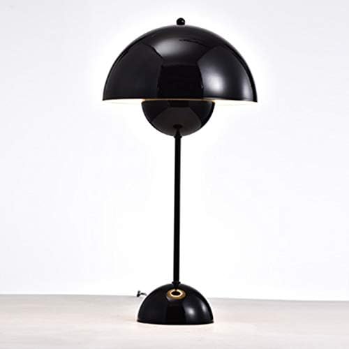 HDC Luxury Black Metal Dome Table Lamp for Bedroom, Living Room & Study
