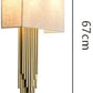 HDC White Shade Modern Gold Metal Wall Light For Drawing Room - Warm White