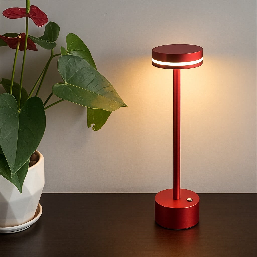 Hdc Wireless Table Lamp, Rechargeable Battery LED Desk Lamp with Touch Control and 3 Color Stepless Dimming,USB Charging Portable Lamp for Restaurant/Camping/Bar/Bedroom