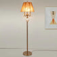 Hdc Beige 3 Lights Standing Light Traditionalism  Reading Floor Lamp with Dangling Crystal