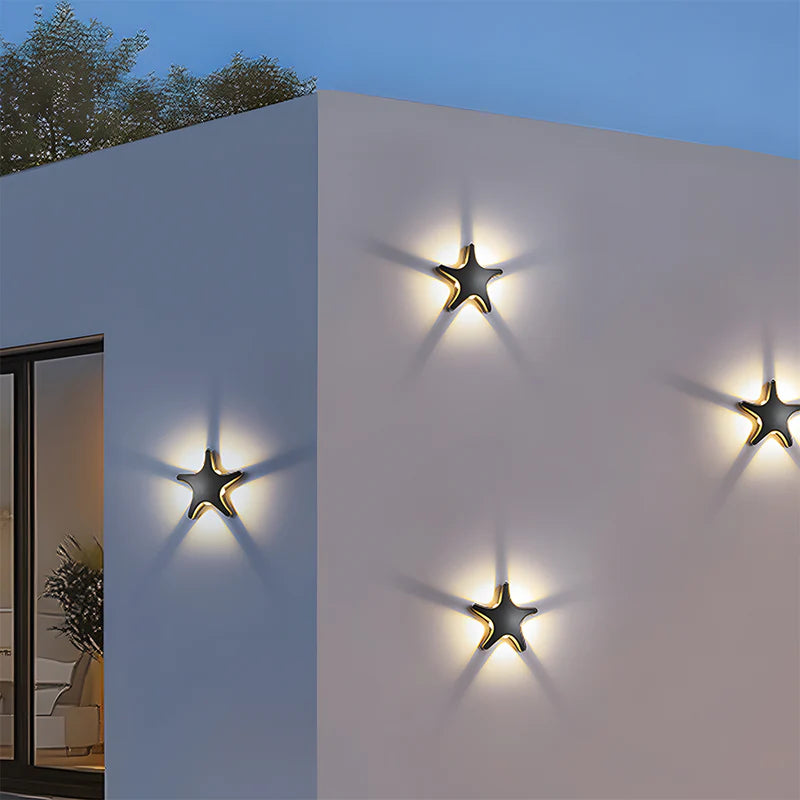 HDC Luxury Black Star Shape Outdoor Wall Light
