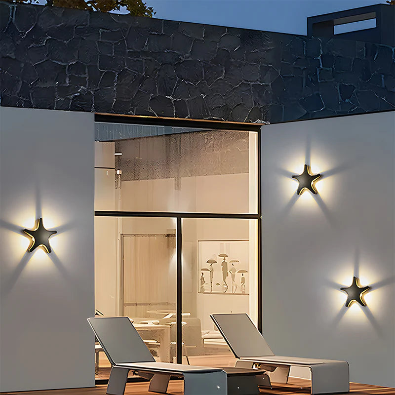 HDC Luxury Black Star Shape Outdoor Wall Light