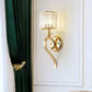 Hdc Gold Crystal Glass Shade Wall Light