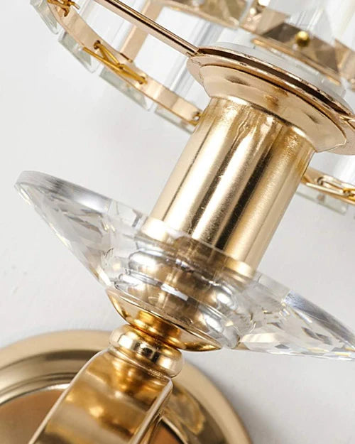Hdc Gold Crystal Glass Shade Wall Light