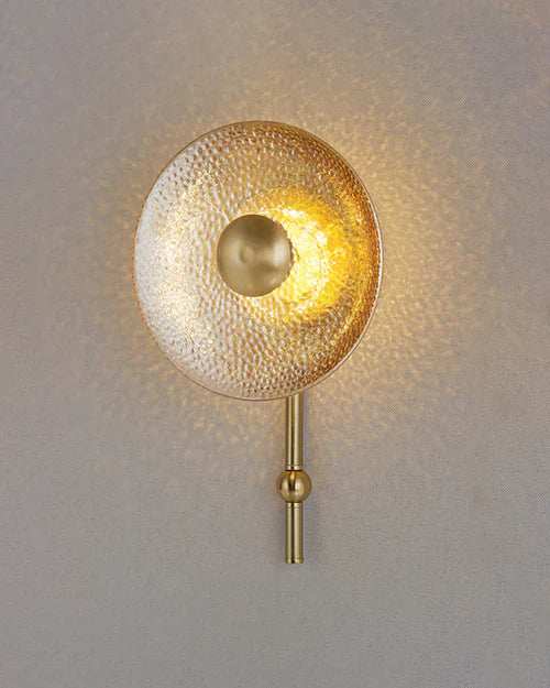 Hdc Led Amber/Smoke Circle Crystal Wall Light