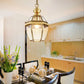 HDC 1-Light Gold Brass Vintage Gold Glass Pendant Ceiling Light - Warm White