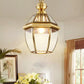 HDC 1-Light Gold Brass Vintage Gold Glass Pendant Ceiling Light - Warm White
