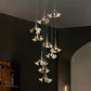 HDC Led 15 Lights Orchestrated Blooms Cascade Double Height Stair Chandelier
