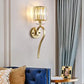 Hdc Gold Crystal Glass Shade Wall Light