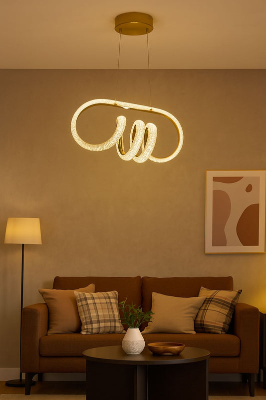 HDC Modern LED Pendant Light Fixture in Contemporary White LED Chandelier