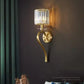 Hdc Gold Crystal Glass Shade Wall Light