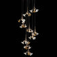 HDC Led 15 Lights Orchestrated Blooms Cascade Double Height Stair Chandelier