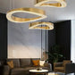 Hdc 3 Light 3 Rings Big Full Spread Golden Crystal Led Chandelier Hanging Lamp - HDC Lights