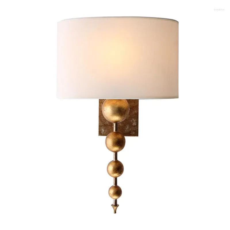 Hdc Modern Cloth Lampshade Gold E27 Lights Classical Craft Wall Lamps
