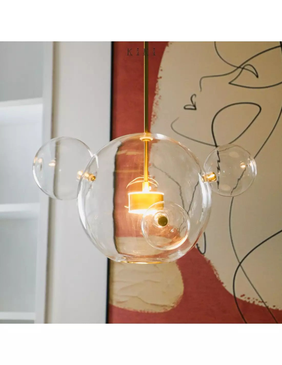 Hdc 1 Light Modern Creative Kitchen Island Nordic Art Transparent Glass Soap Bubble Chandelier Lamp