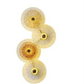 HDC 4 Heads Lotus Leaf Round Clear Glass Crystal Modern Gold Led Wall Light For Drawing Room - Tricolor