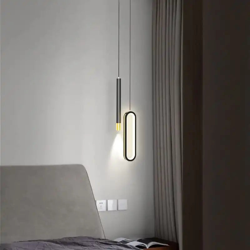 HDC Modern Bedroom Bedside Pendant Lamp with Rotatable Spotlight for P