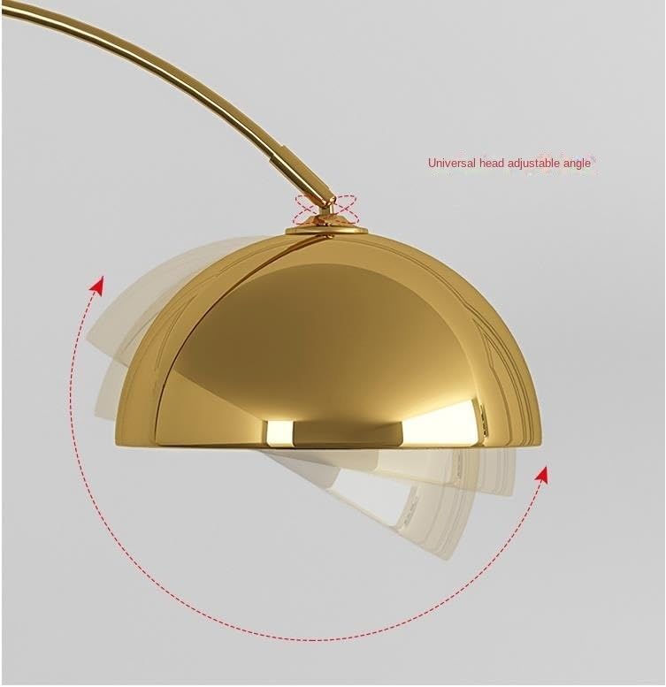 HDC Metal Arch Tall Vintage Floor Lamp with 360°Adjustable Lampshade Standing Marble Base