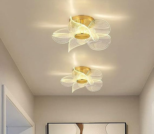 HDC 180mm Golden Flower LED Chandelier Ceiling Light For Living Room